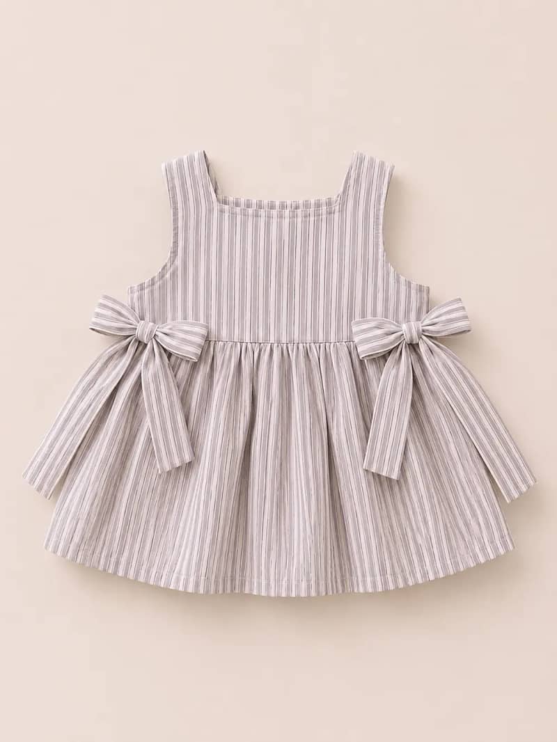 Lavender Stripe Bow Top