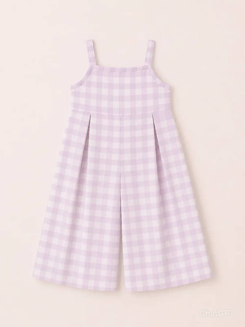 Gingham wide leg jumpsuit