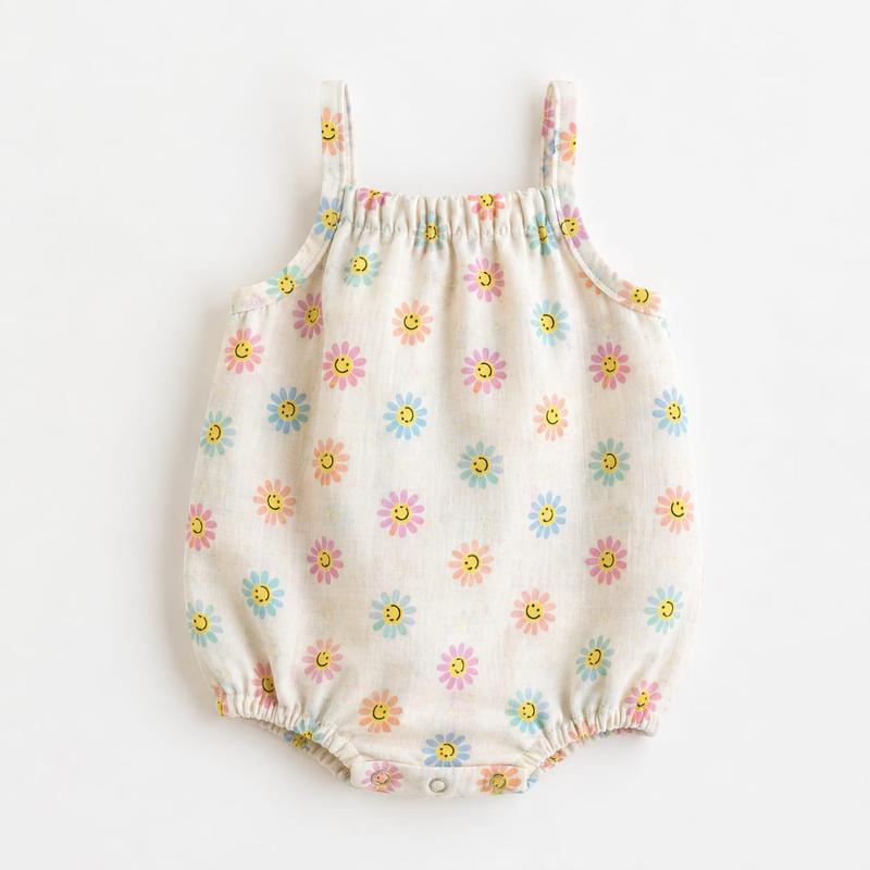 Smiley Floral Bubble Romper