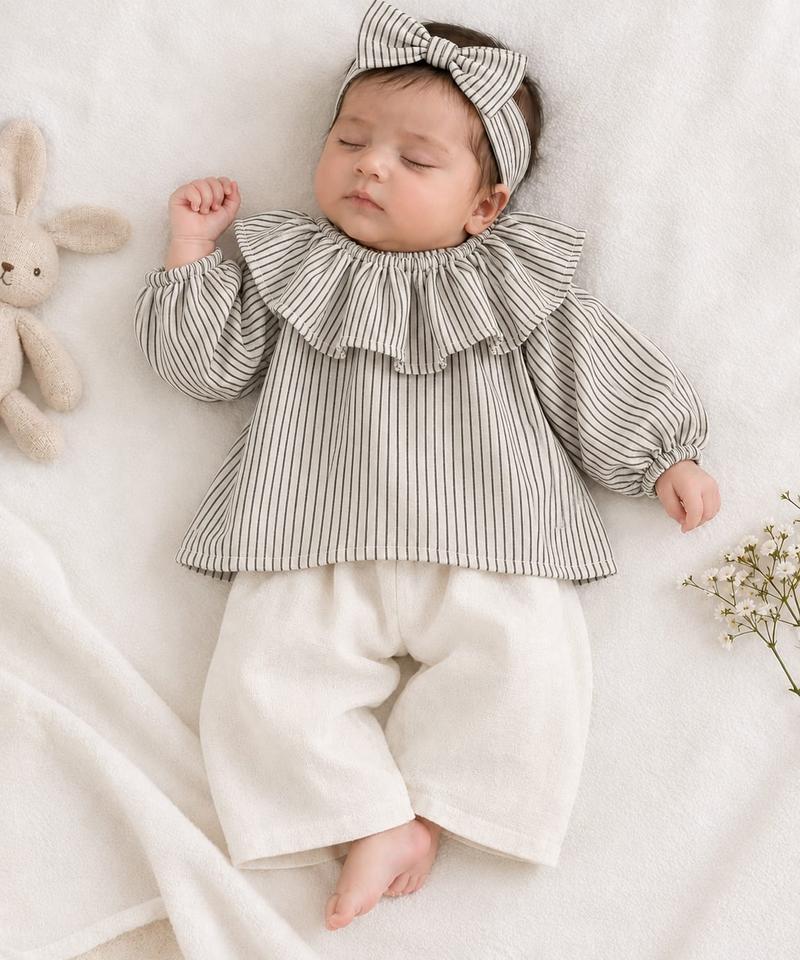 Charcoal Stripe Vintage Top & Trouser Set