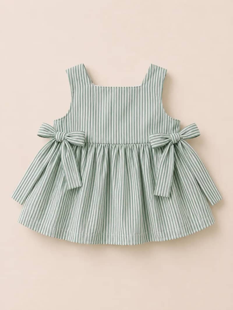 Sage Green Stripe Bow Tie