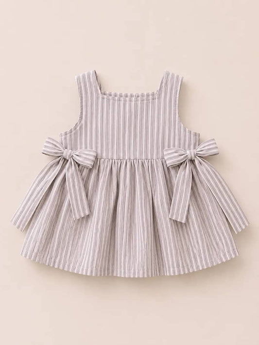 Lavender Stripe Bow Top