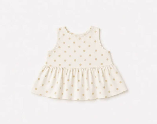 Peplum polka dot top