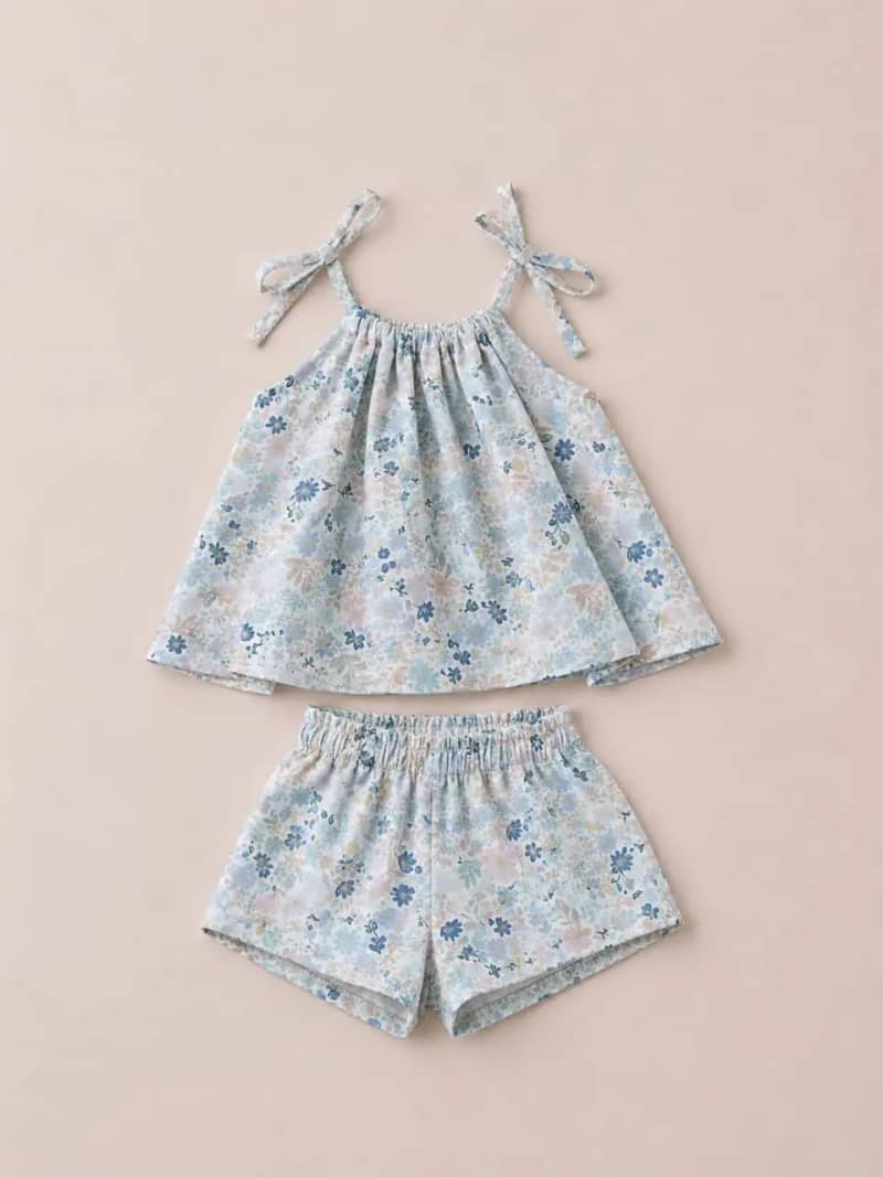 Ditsy floral tir strap set