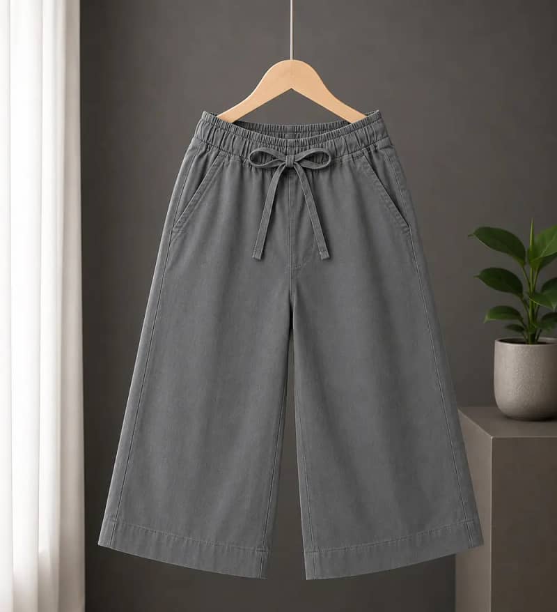 Kids Boys Wide Leg Casual Pants – Soft Comfortable Elastic Waist Trousers