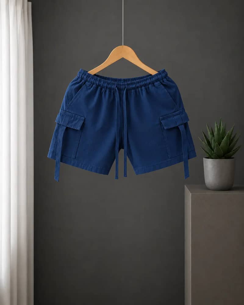 Midnight Blue Kids Premium Cargo Shorts – Soft Comfortable Casual Bottom for Boys