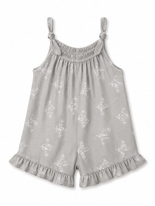 Soft Grey Ruffle Romper