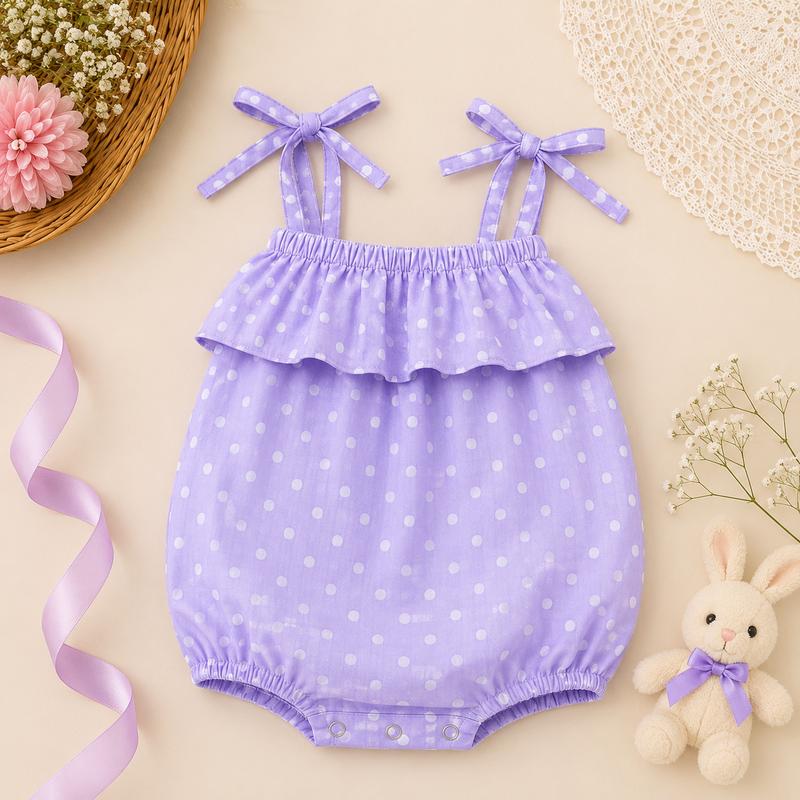 Polka Dot Ruffle Bubble Romper