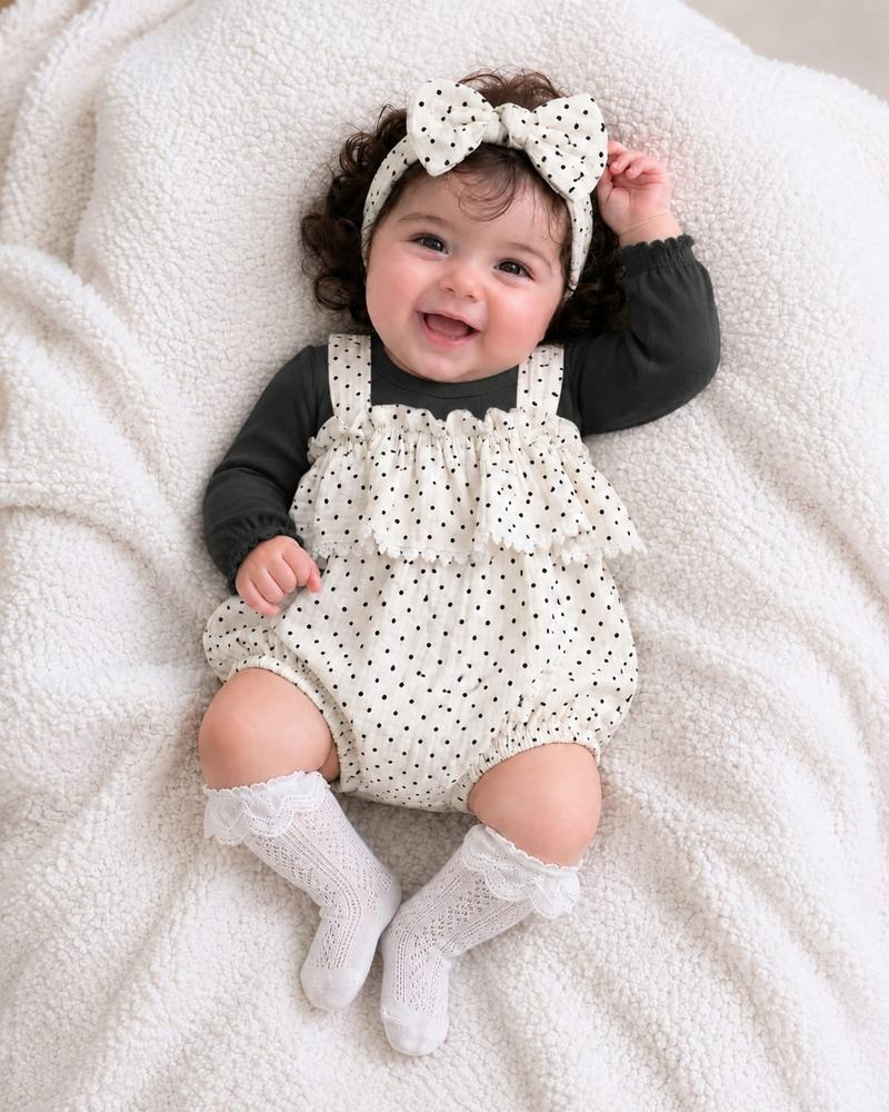 Polka Bliss Baby Romper with inner