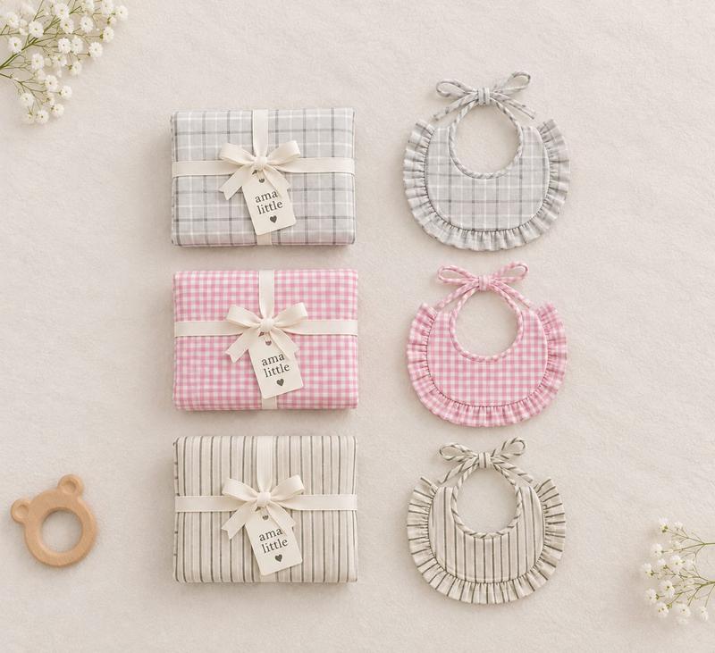 Vintage Ruffle Bib & Swaddle Set