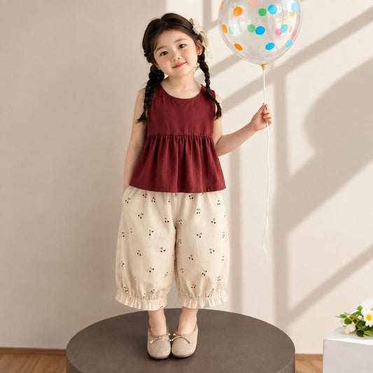 Cherry Charm Girls Outfit Set